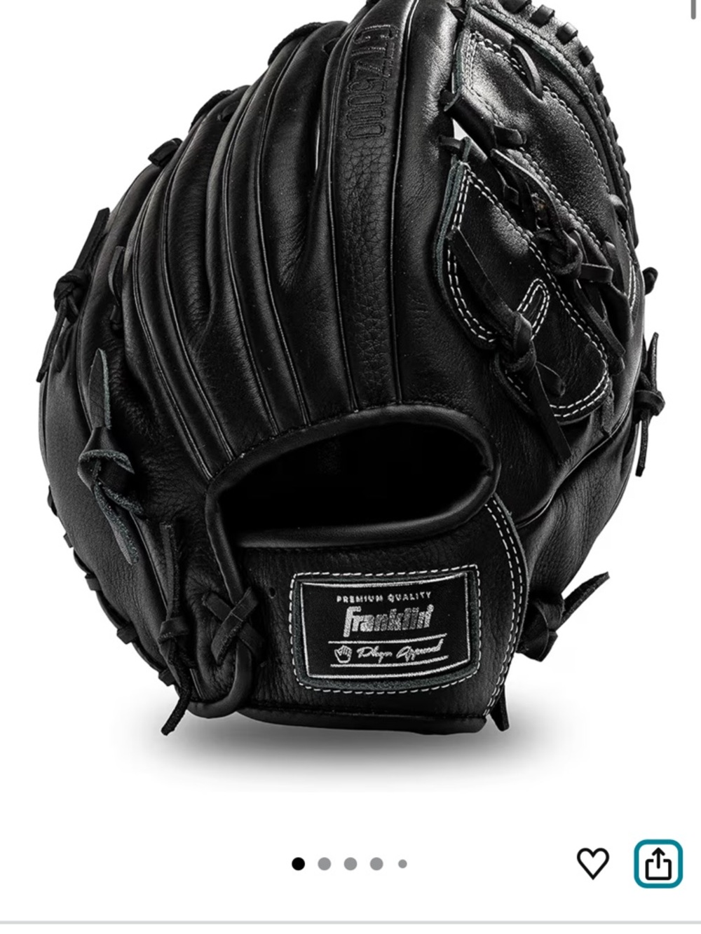 Franklin Men's Black Leather Baseball Glove